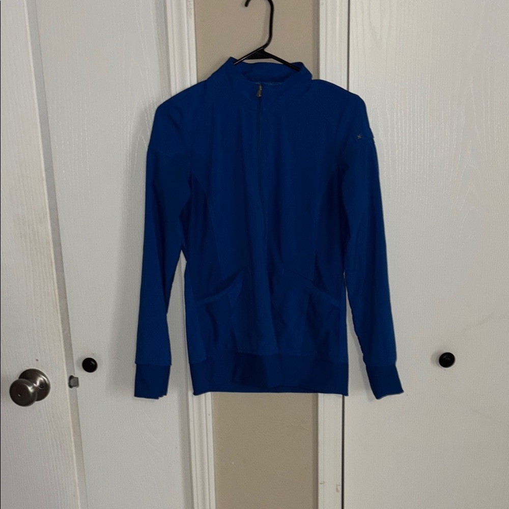 Vibrant Blue Full-Zip scrub Jacket